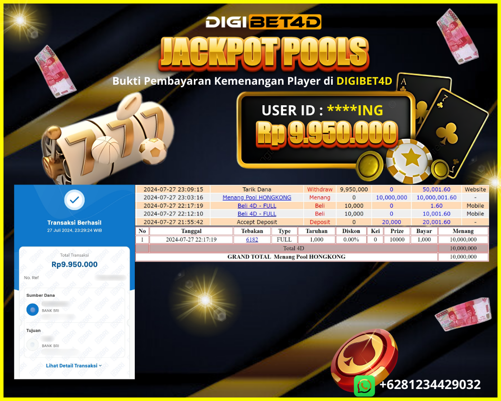 Bukti Pembayaran Kemenangan Player di DIGIBET4D (10)