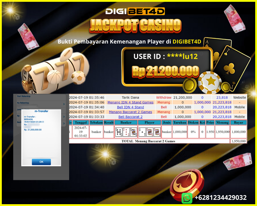 Bukti Pembayaran Kemenangan Player di DIGIBET4D (3)