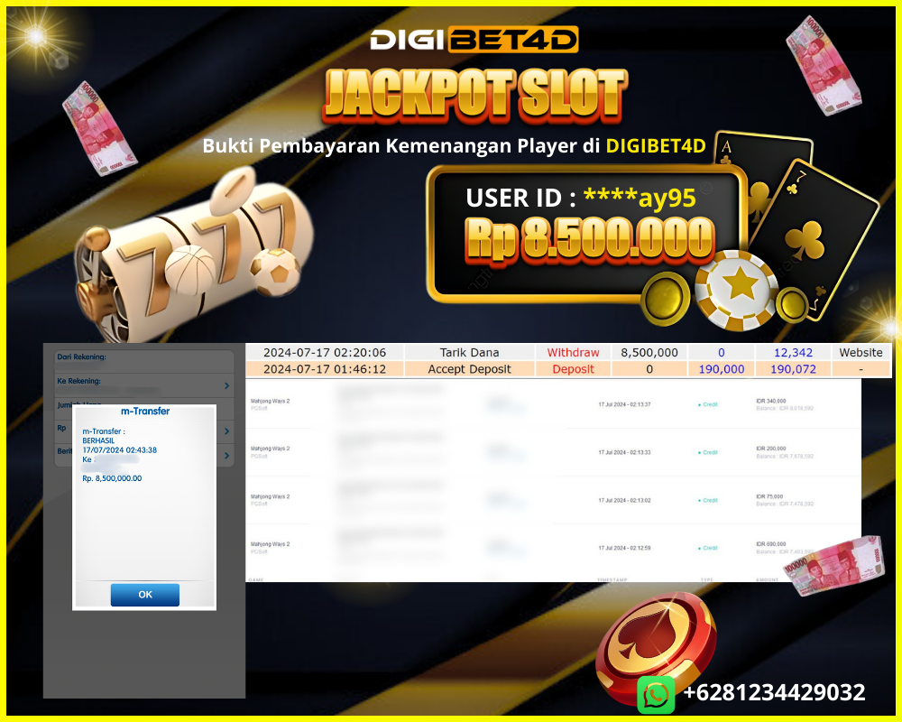 Bukti Pembayaran Kemenangan Player di DIGIBET4D (6)