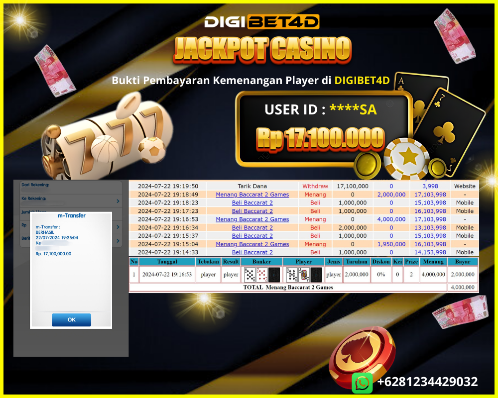 Bukti Pembayaran Kemenangan Player di DIGIBET4D (7)