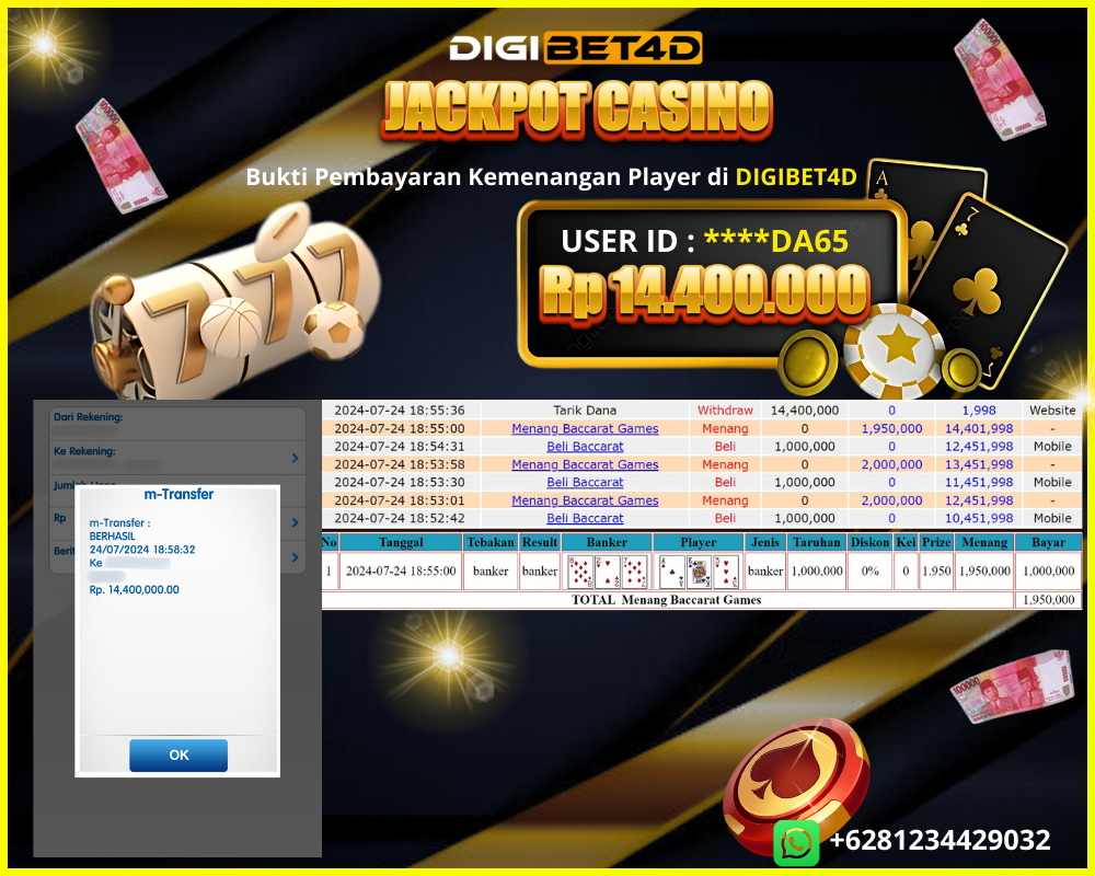 Bukti Pembayaran Kemenangan Player di DIGIBET4D (9)